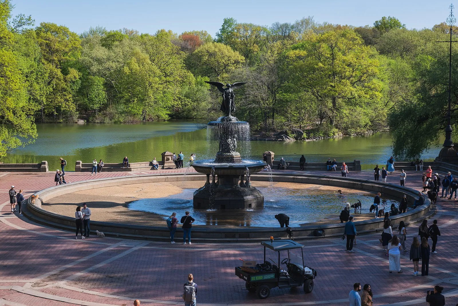 Bethesda Fountain and the Lake in leafy Central Park