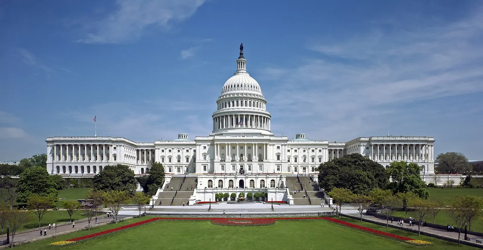 U.S. Capitol under a bright blue sky in Washington DC