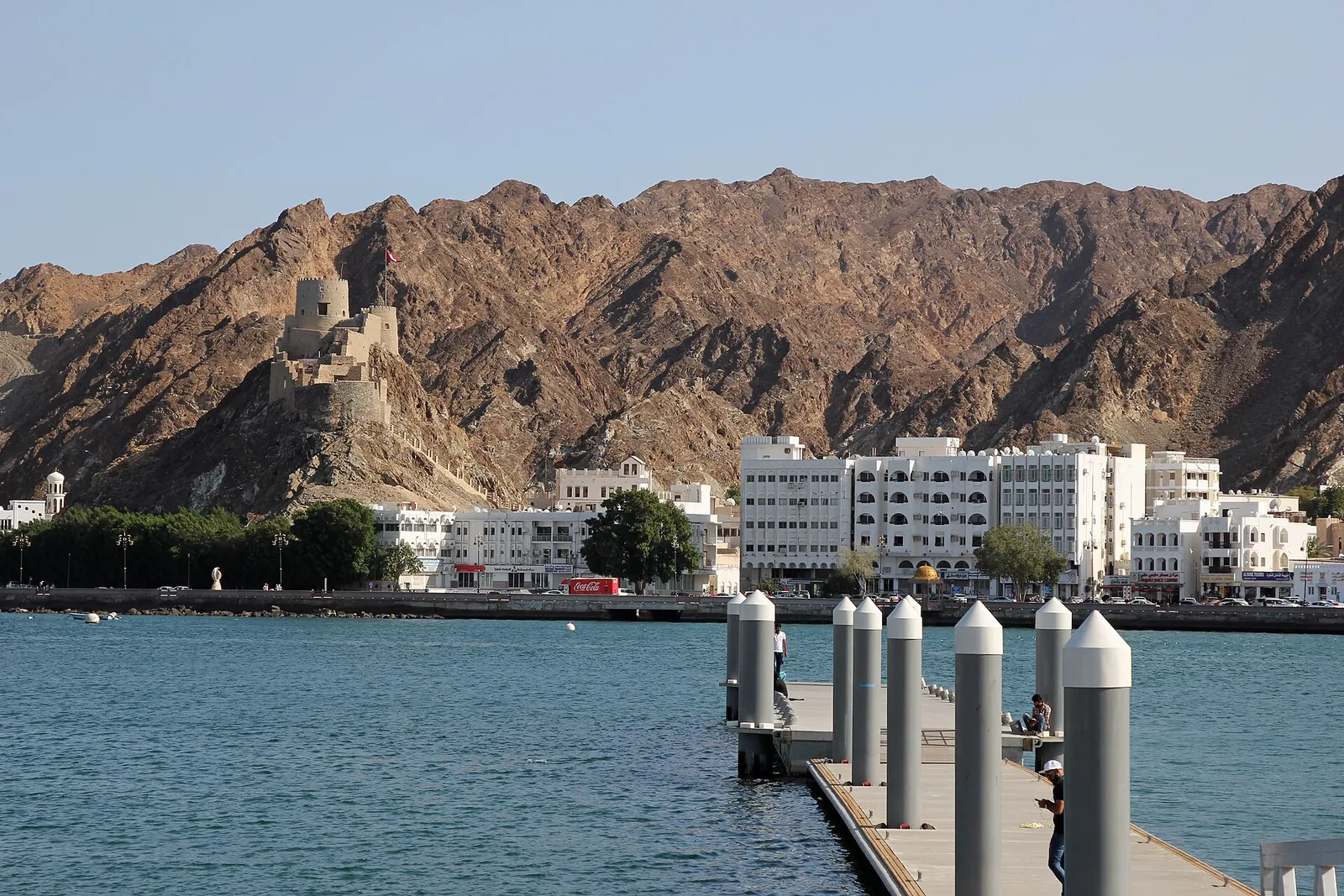 Mutrah's seafront below rugged mountains
