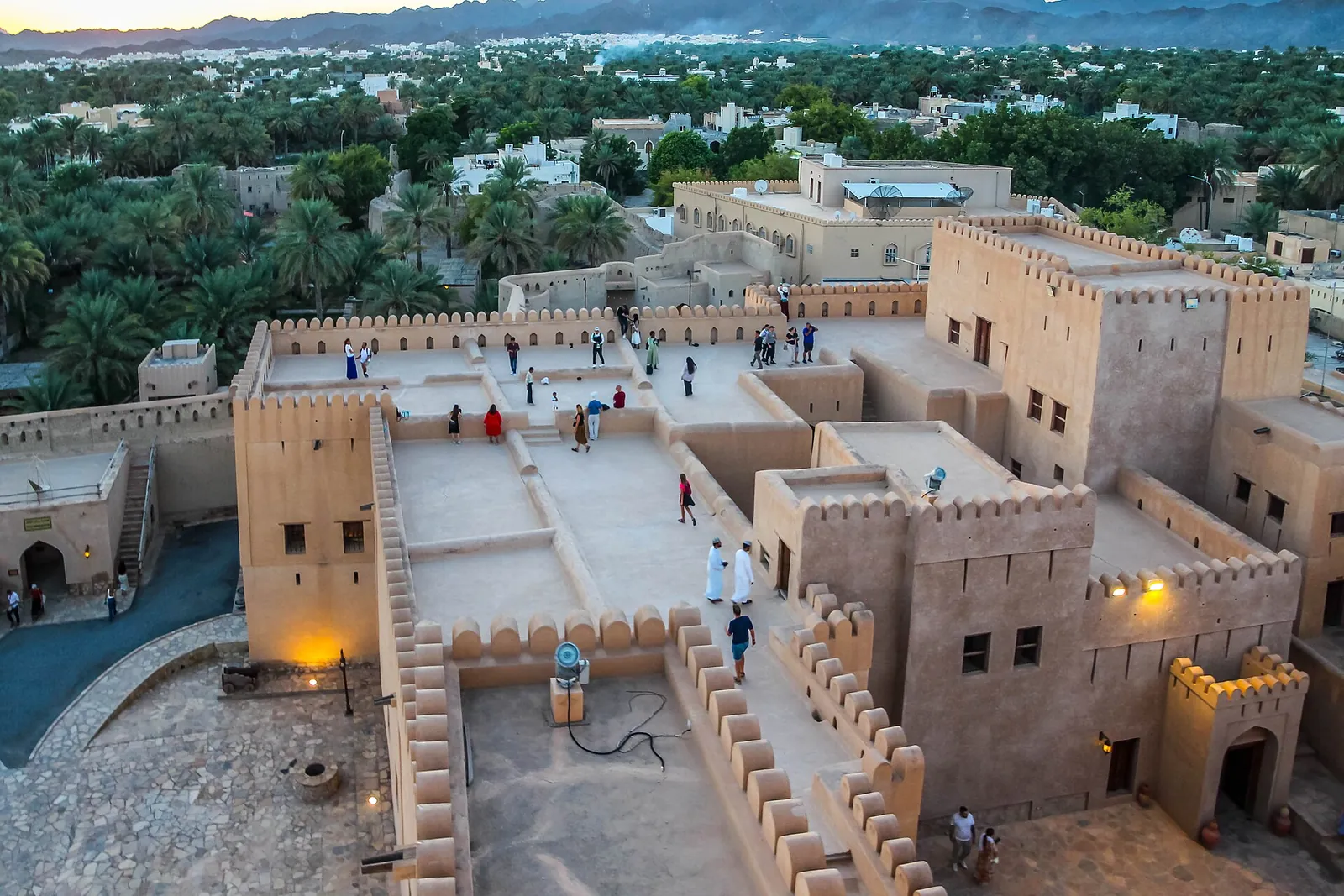 Nizwa Fort and the palm oasis seen from above