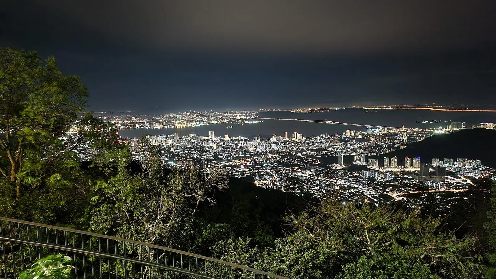 George Town lights sparkling below Penang Hill