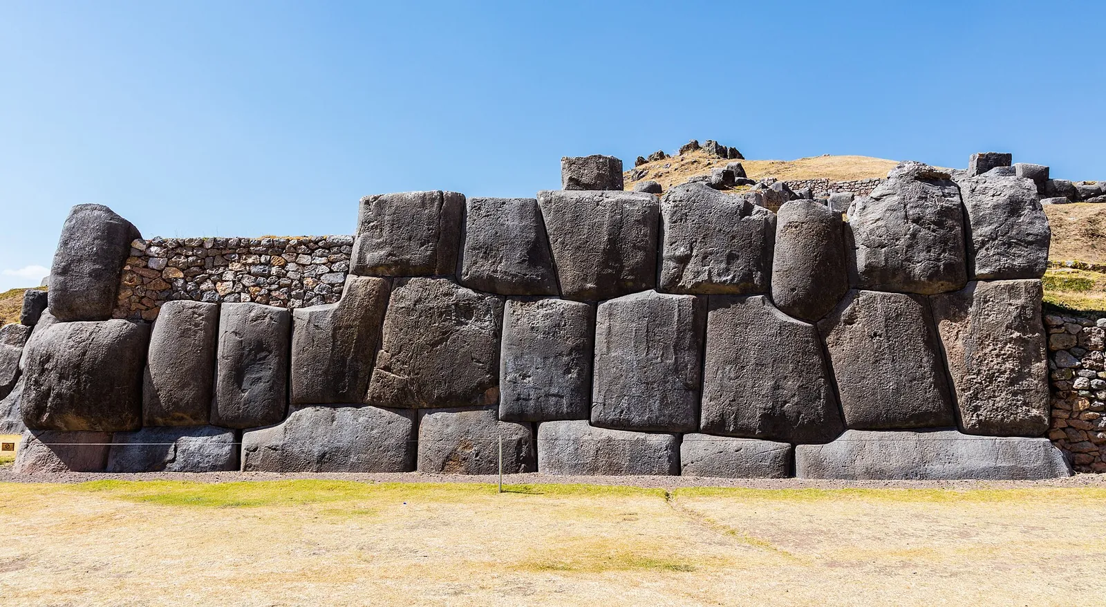 Giant fitted stone walls of Saqsaywaman above Cusco
