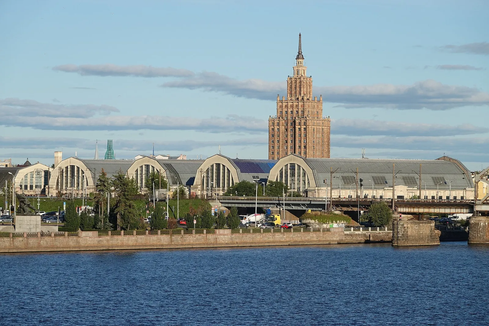 Riga Central Market's huge pavilions by the river