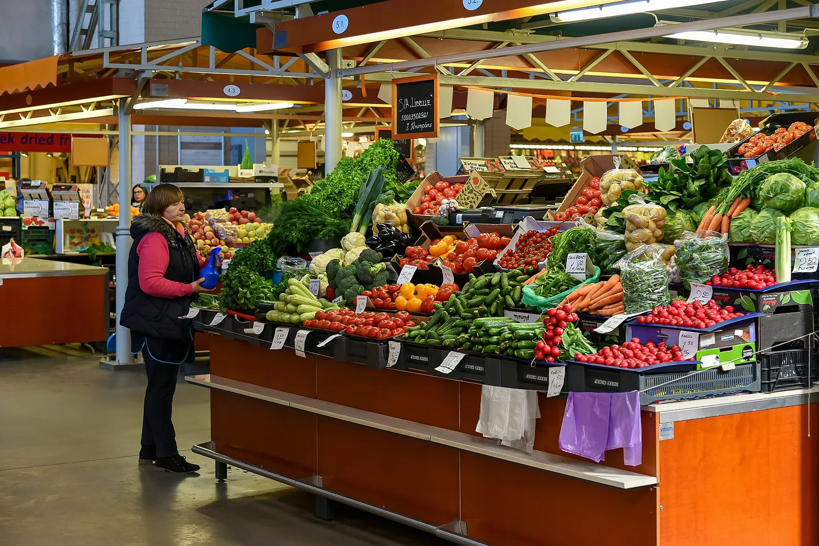 Colourful fruit and vegetables at Riga Central Market