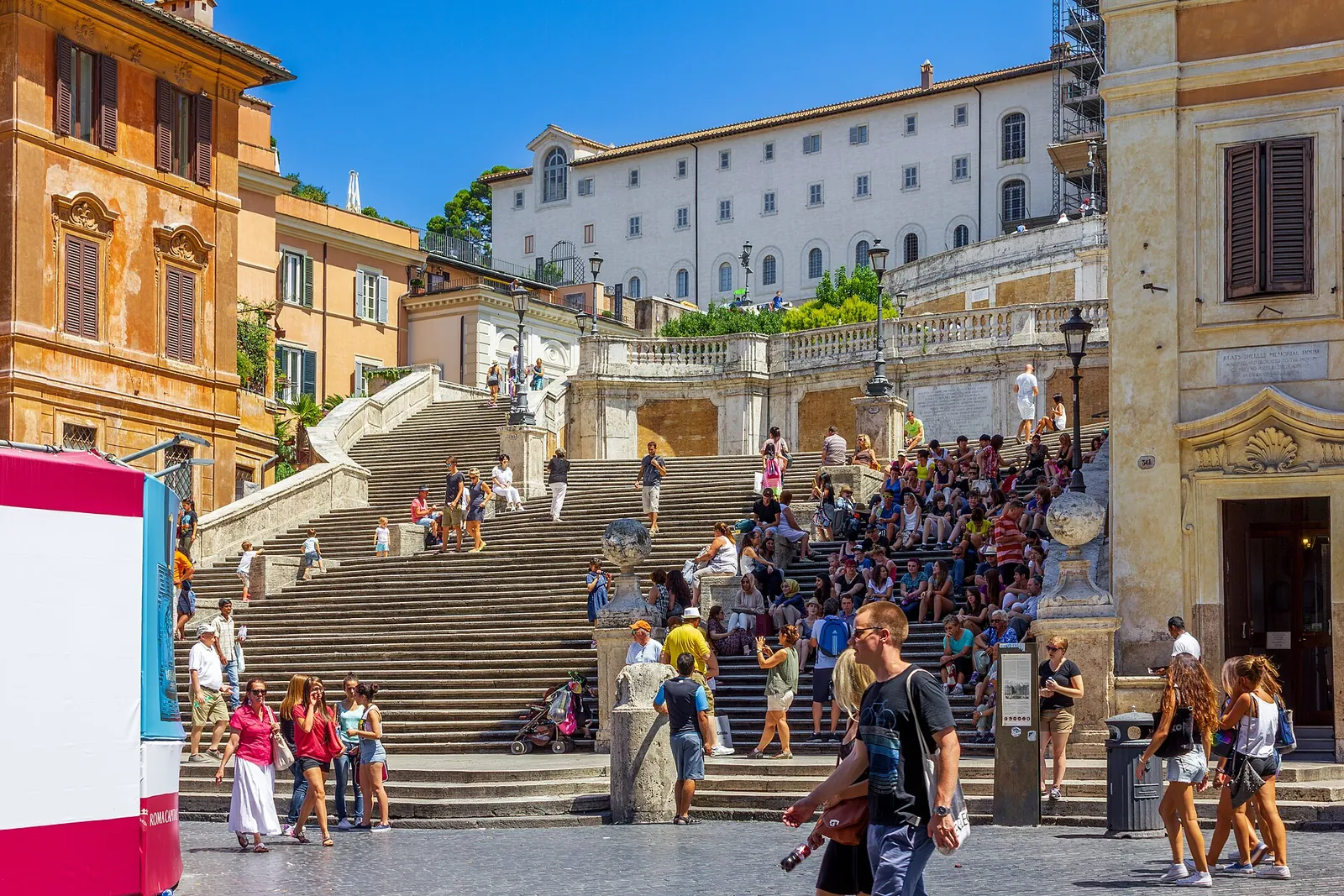 The Spanish Steps rising to Trinità dei Monti