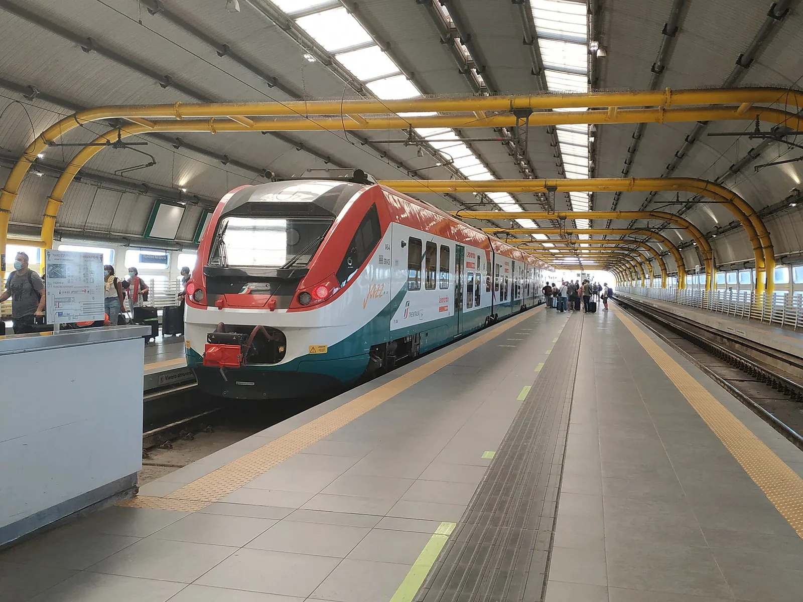 Leonardo Express train at the Fiumicino Airport station