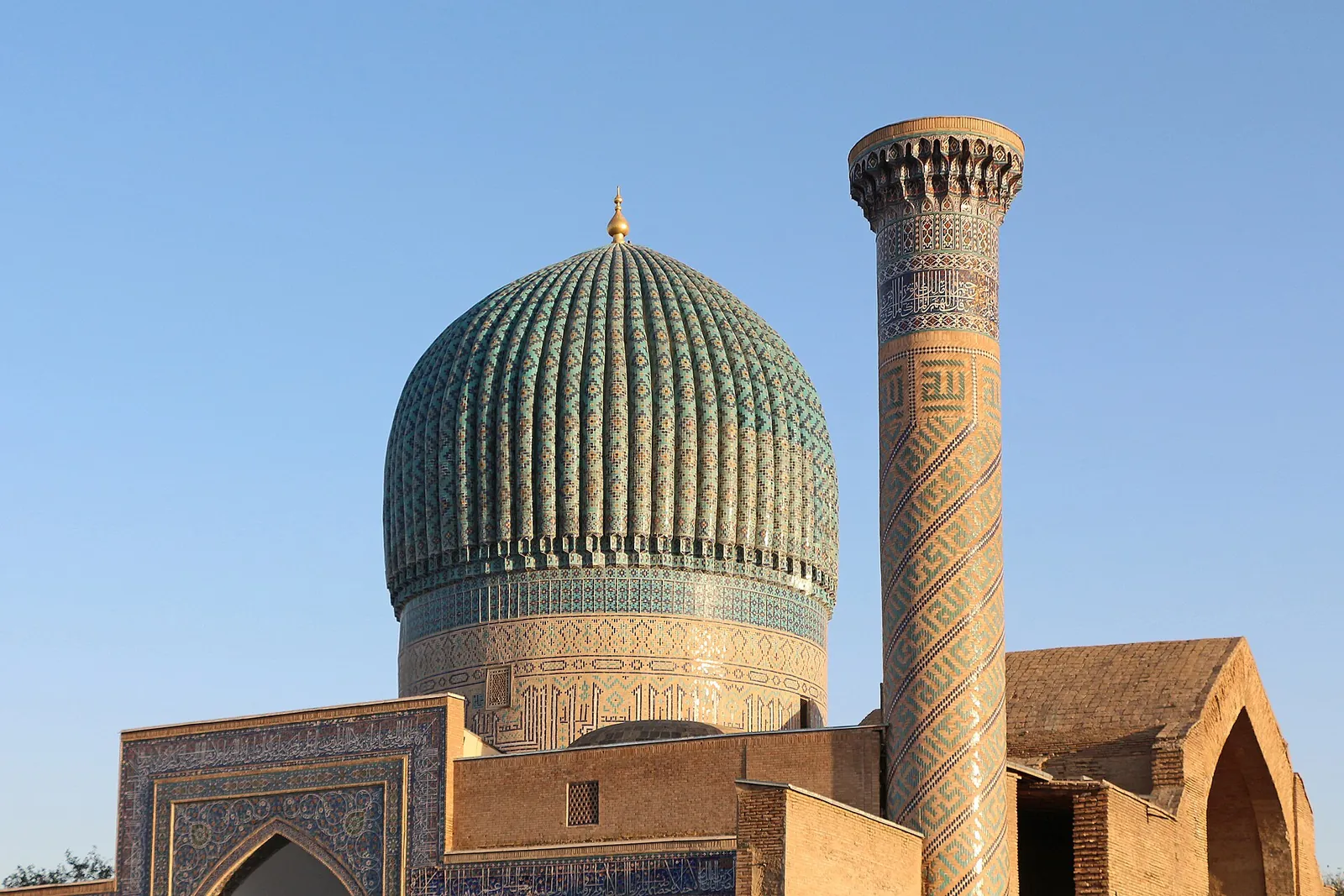 The ribbed blue dome of Gur-e-Amir in Samarkand