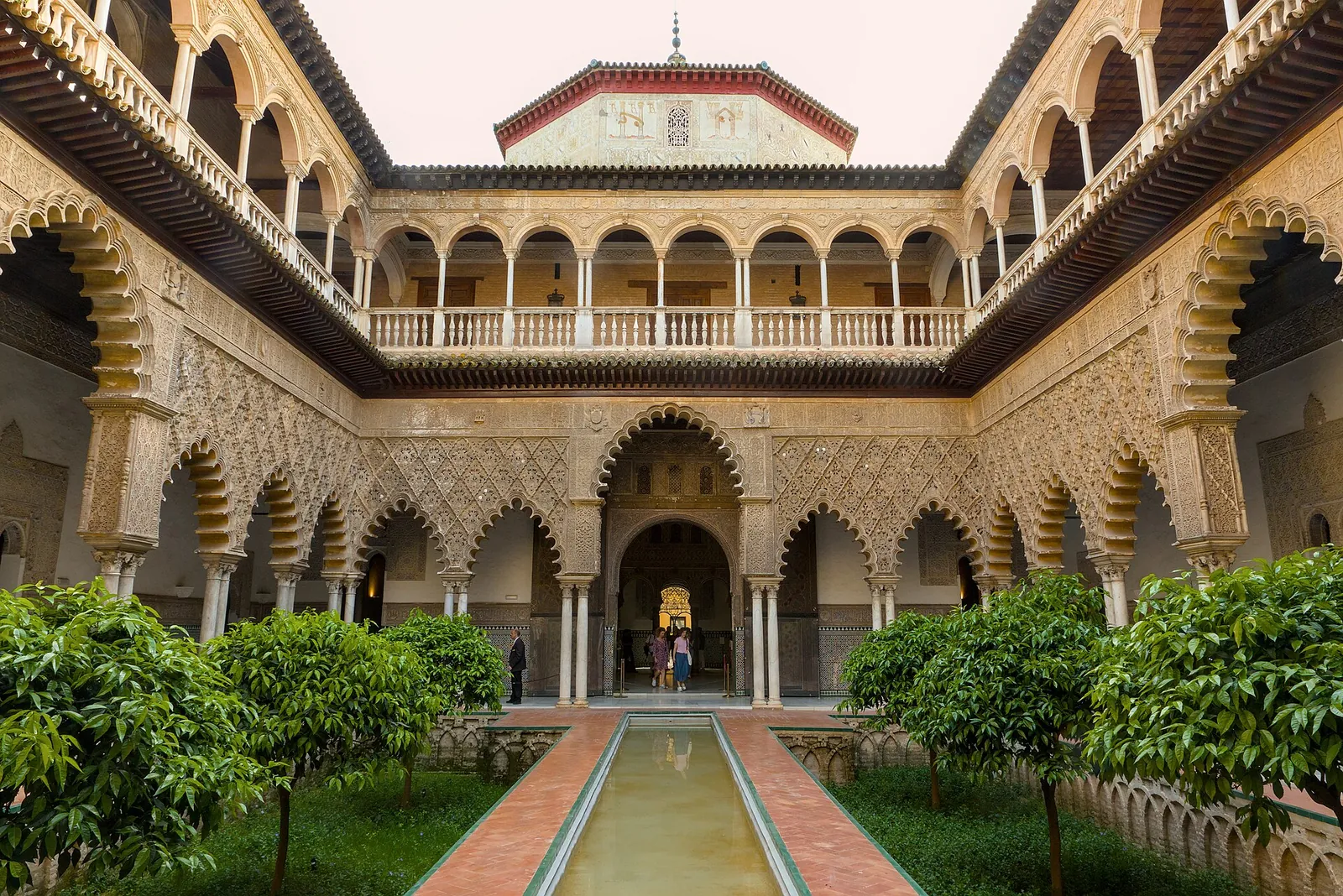 Patio de las Doncellas with its long reflecting pool