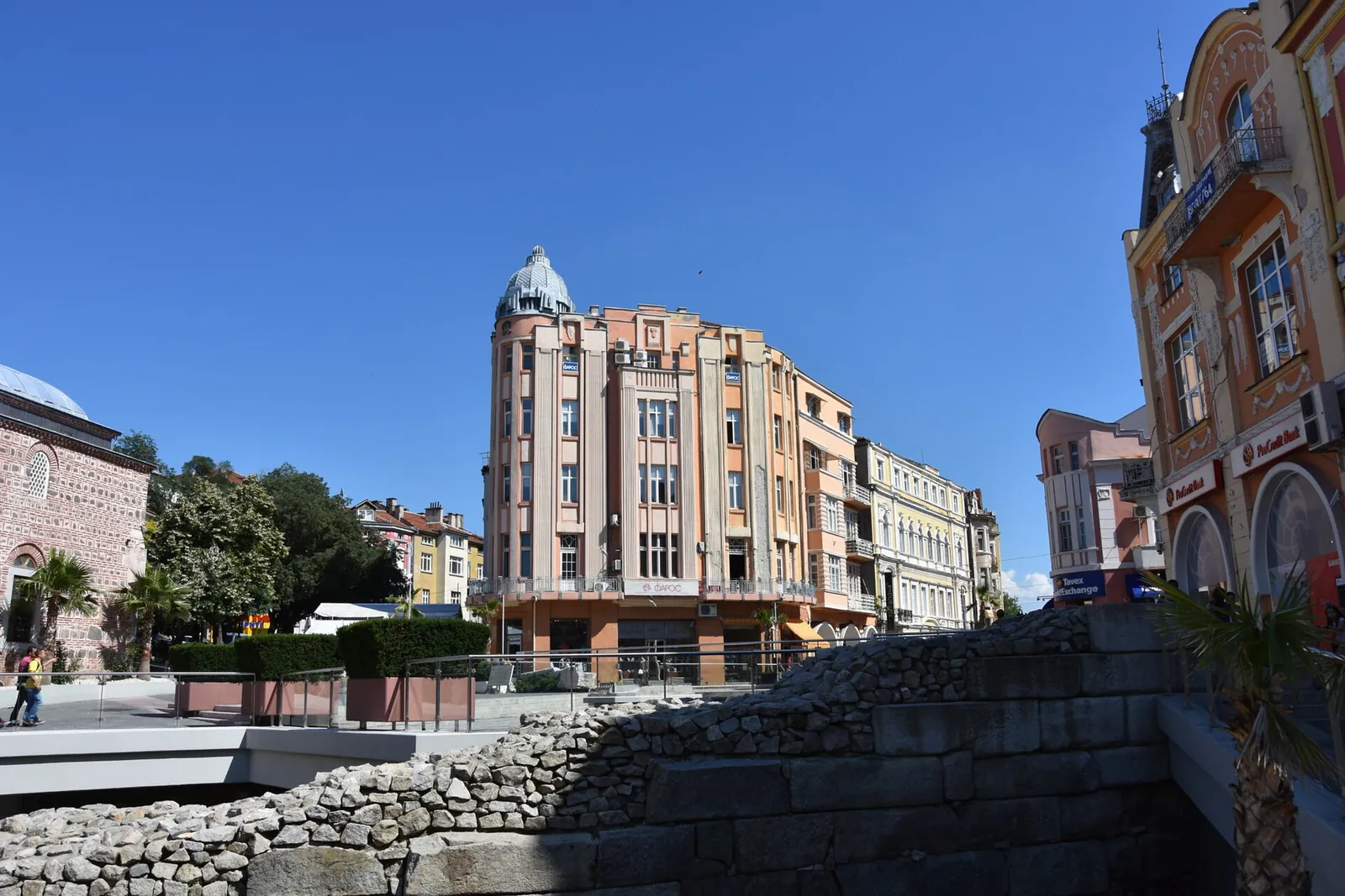 The Roman Stadium ruins on Dzhumaya Square
