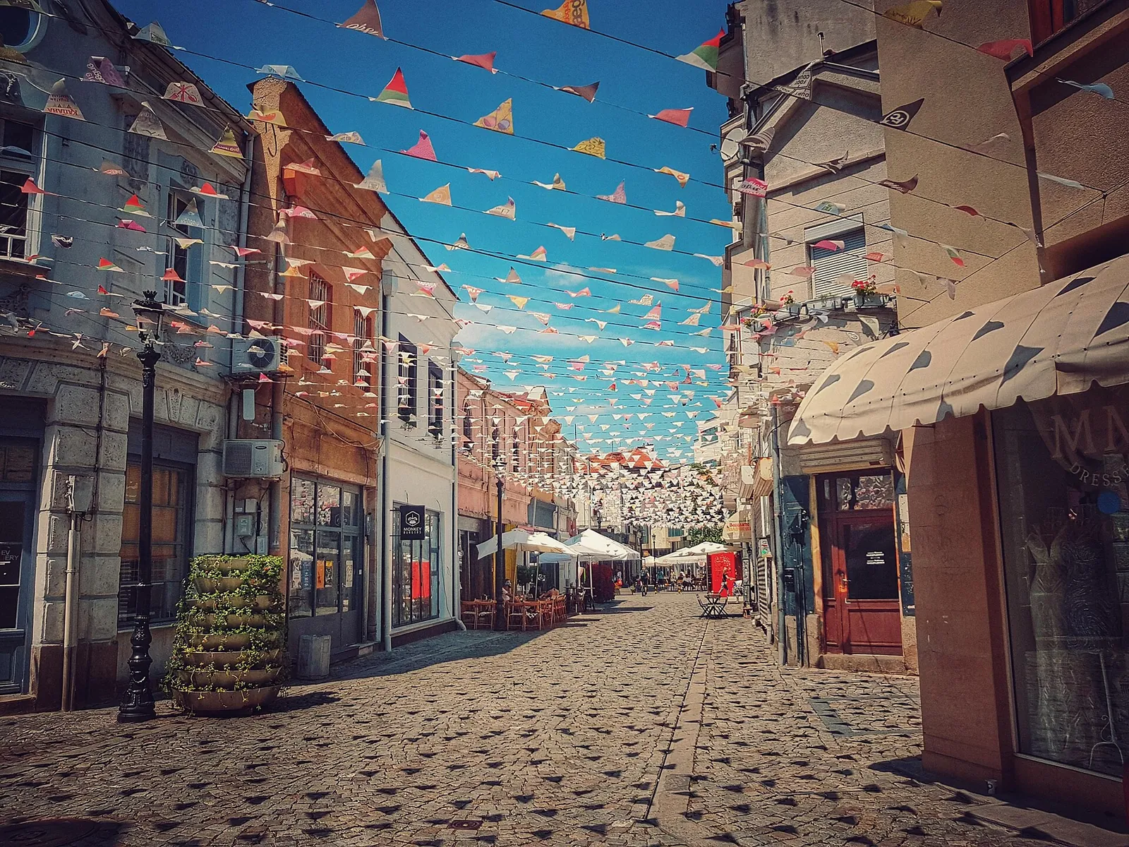 A cheerful street in Plovdiv's Kapana quarter