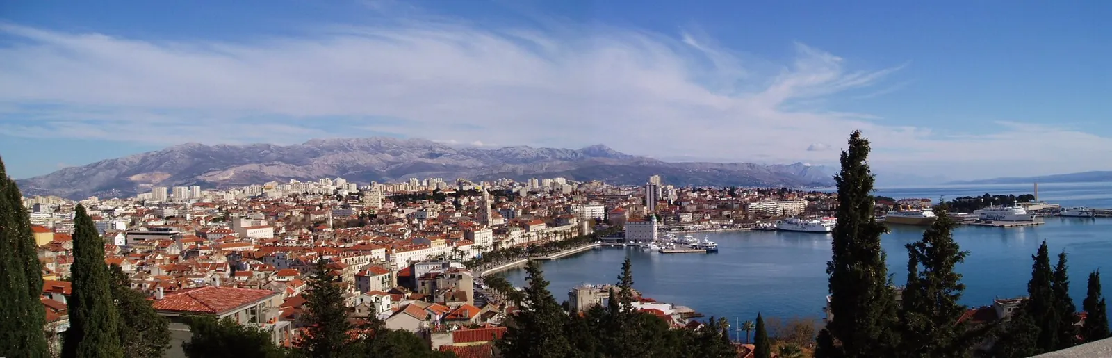 Split's old town and harbour seen from Marjan hill