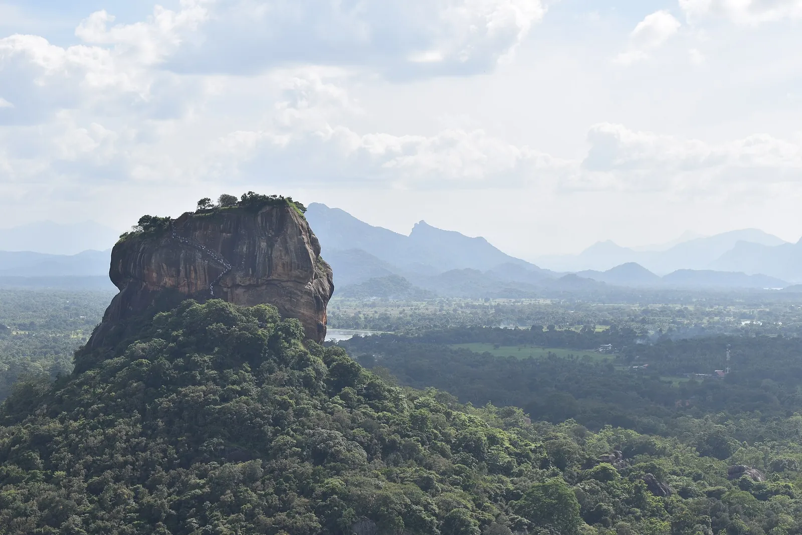 Sigiriya seen from Pidurangala Rock across the forest
