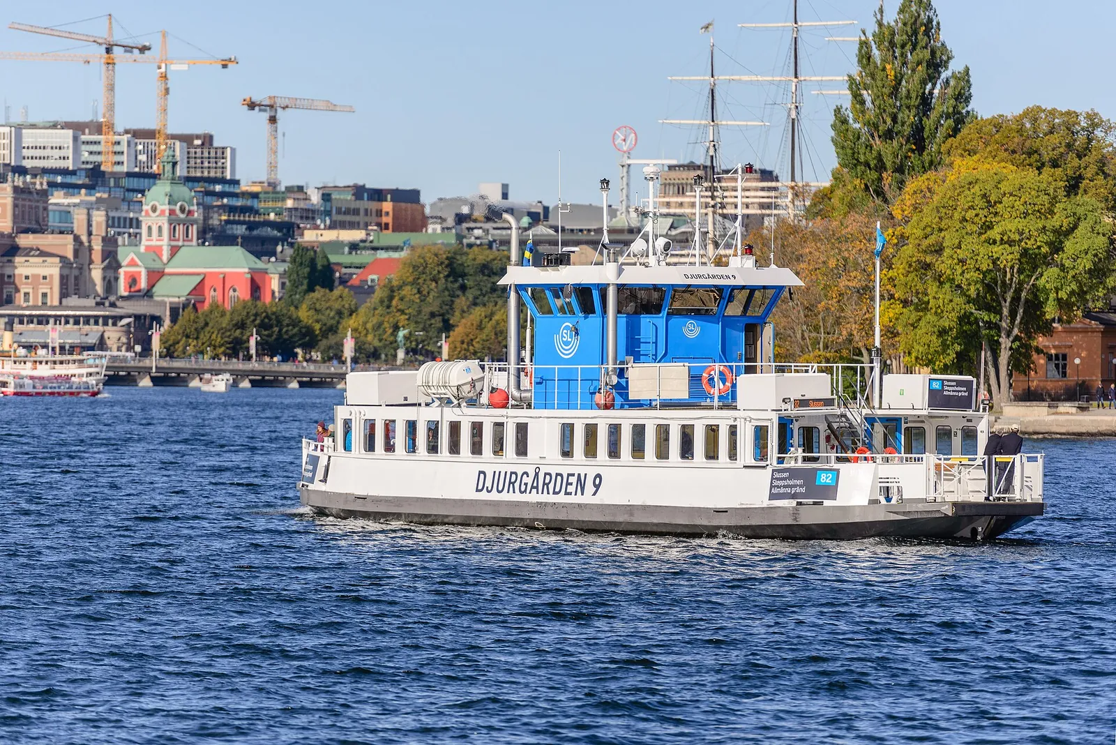A Djurgården ferry crossing Stockholm's harbour