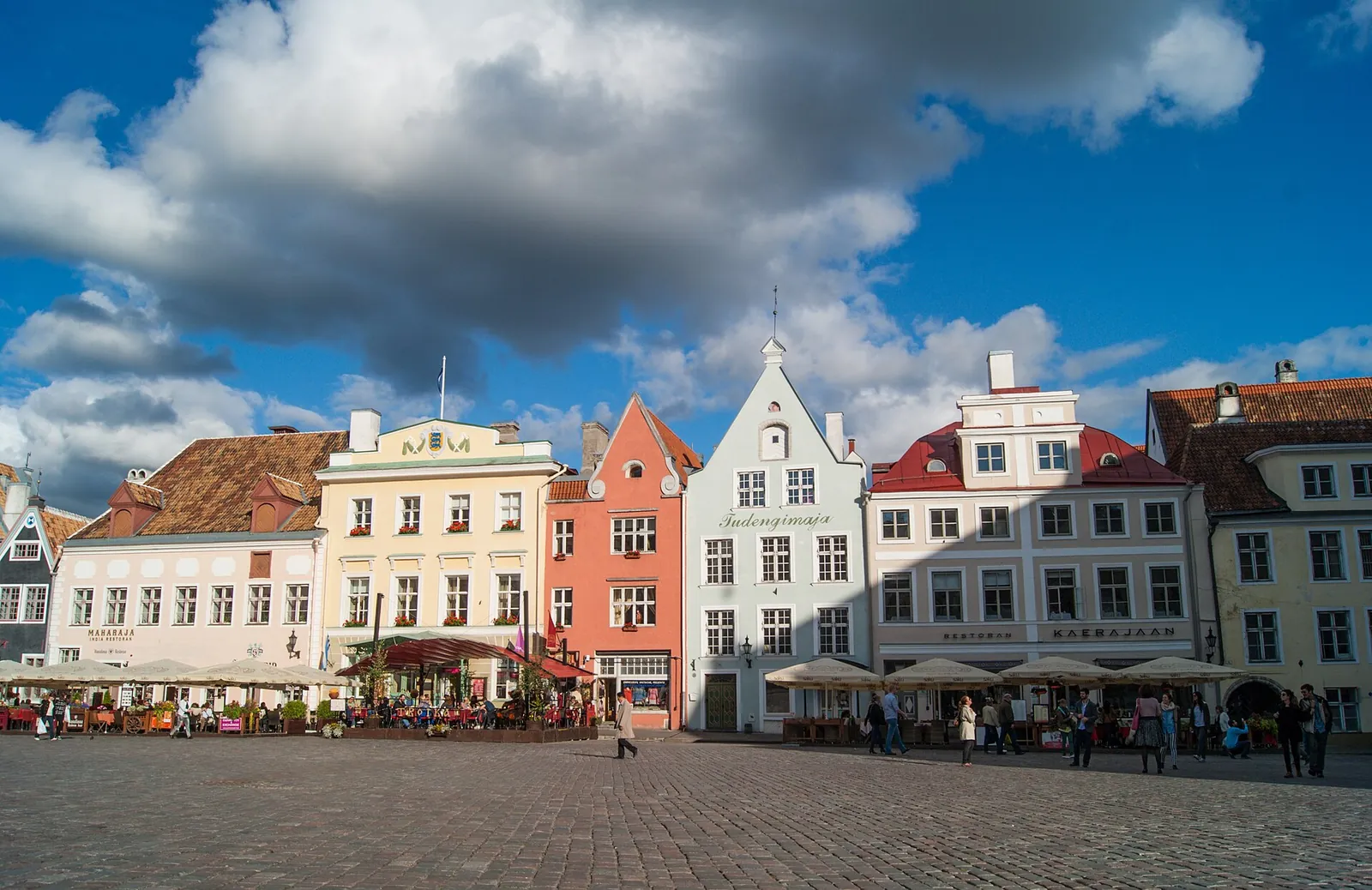 Colourful gabled houses on Tallinn's Town Hall Square