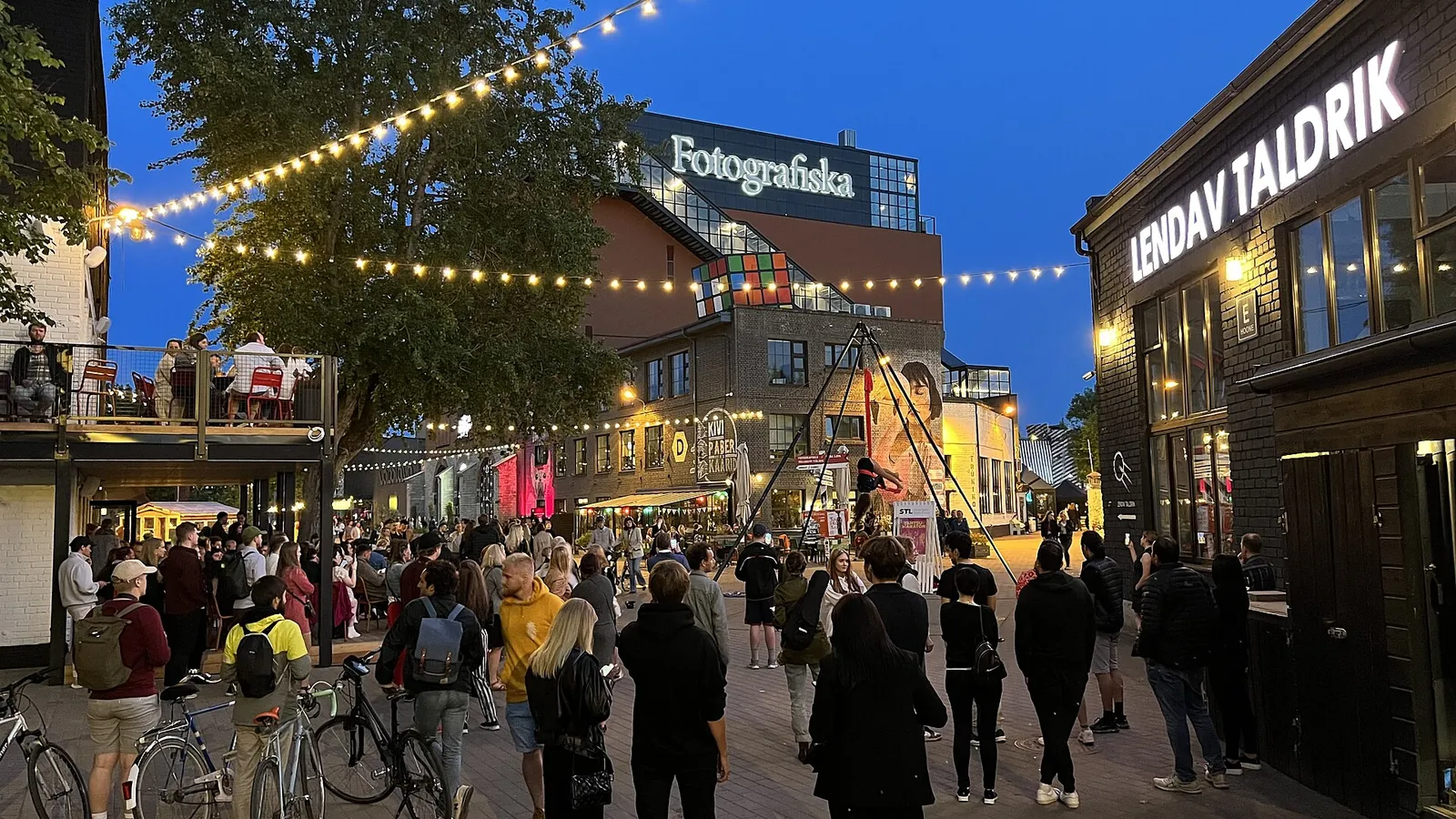 Fairy lights over Telliskivi Creative City