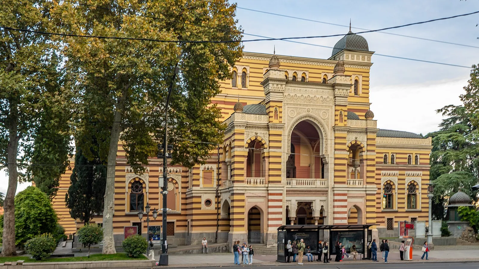 The striped Opera House on Rustaveli Avenue