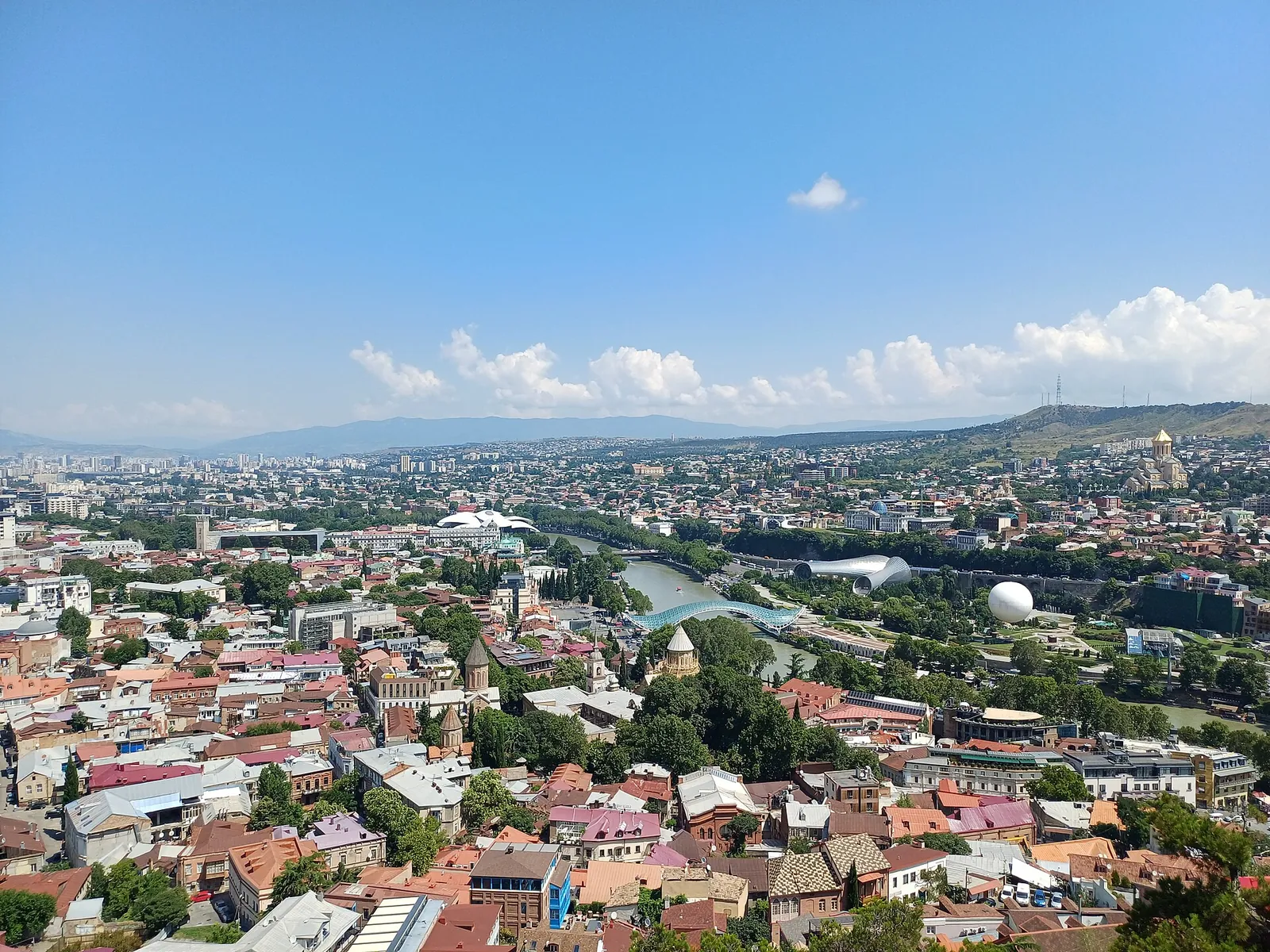 Colourful Tbilisi neighbourhoods seen from the Sololaki hills