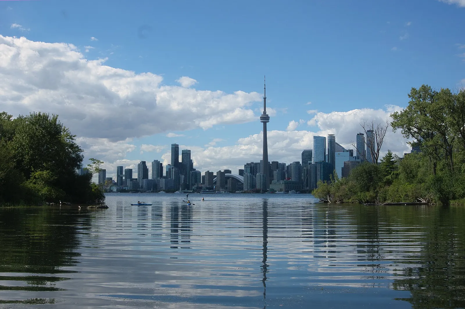 Toronto skyline seen across the water from Toronto Island