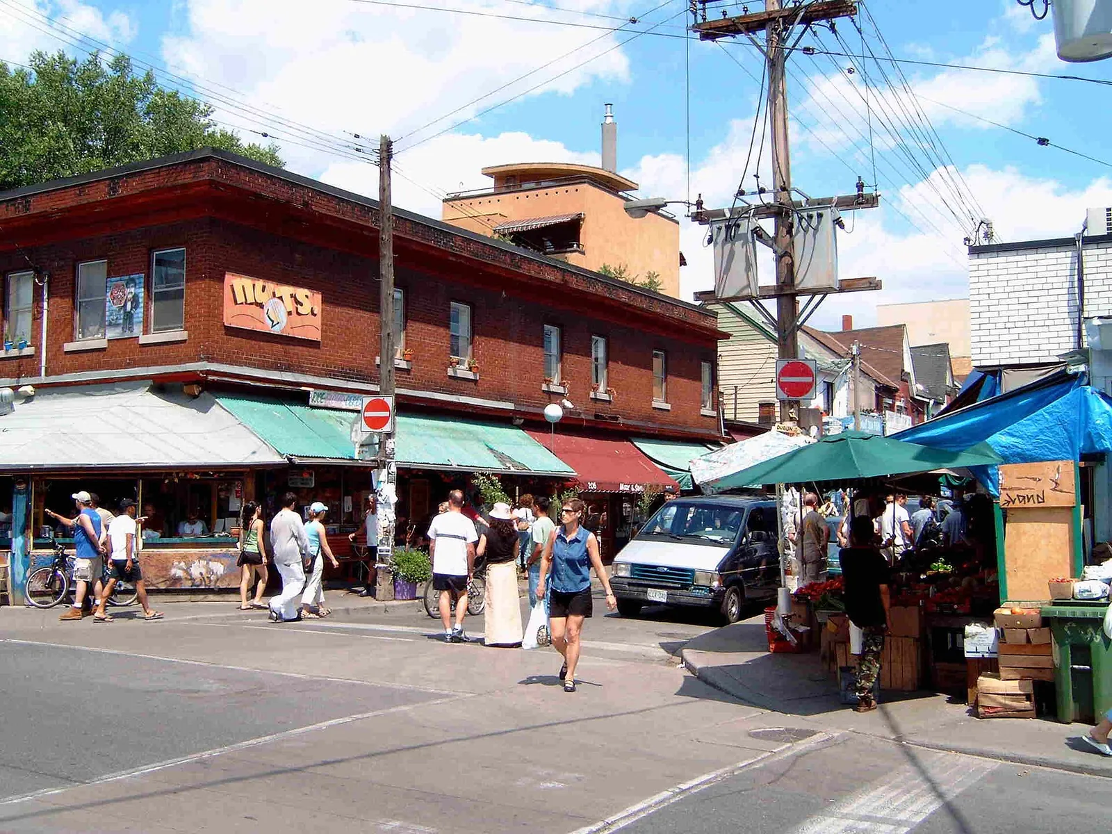 Colourful shopfronts and stalls in Kensington Market