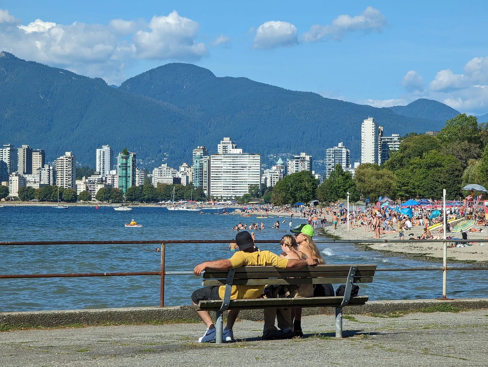 Kits Beach with the West End and mountains beyond
