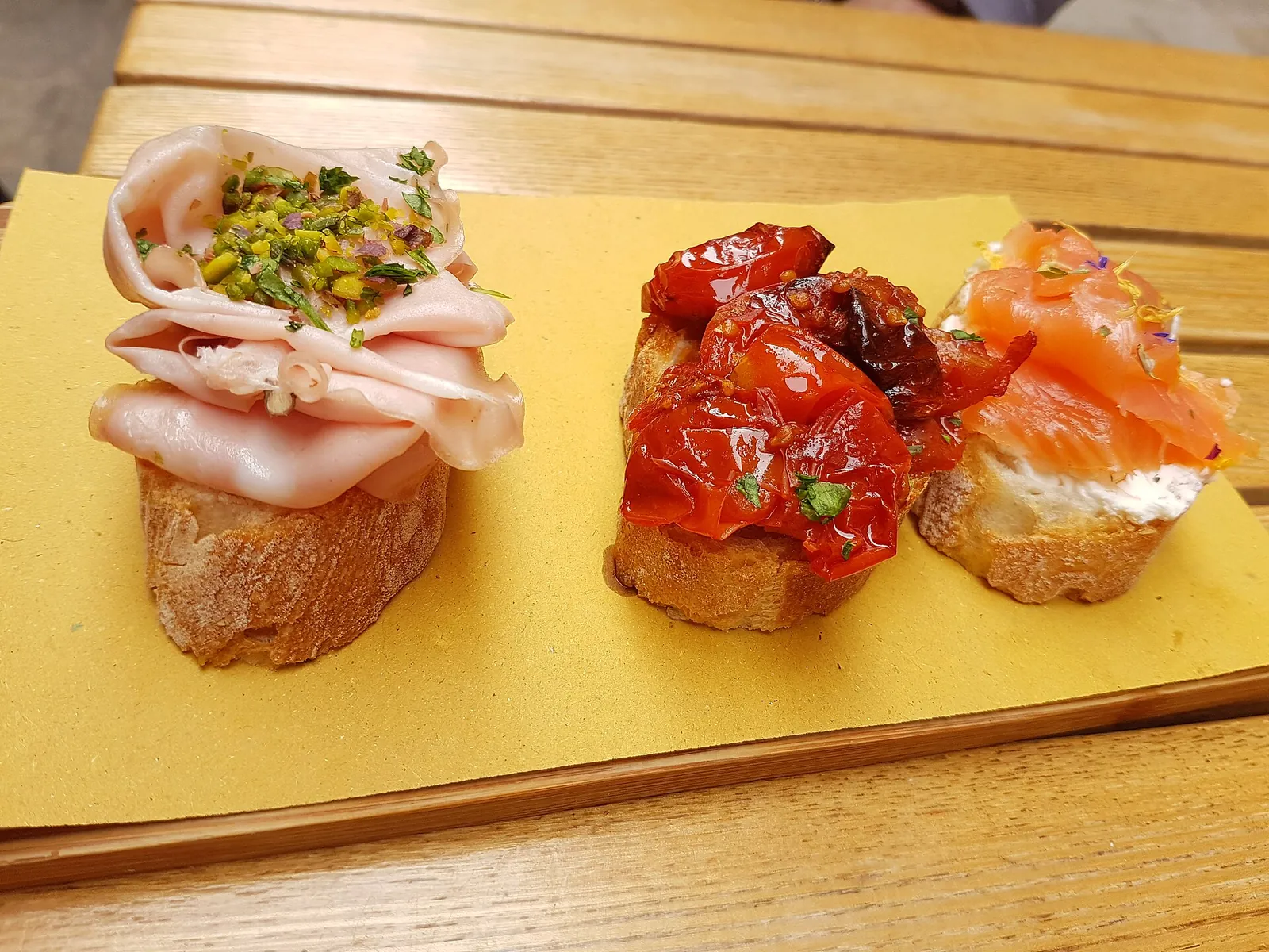 Colourful cicchetti on a Venetian bar counter