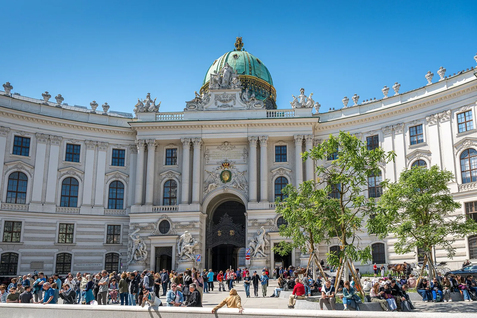 The domed Hofburg entrance on Michaelerplatz