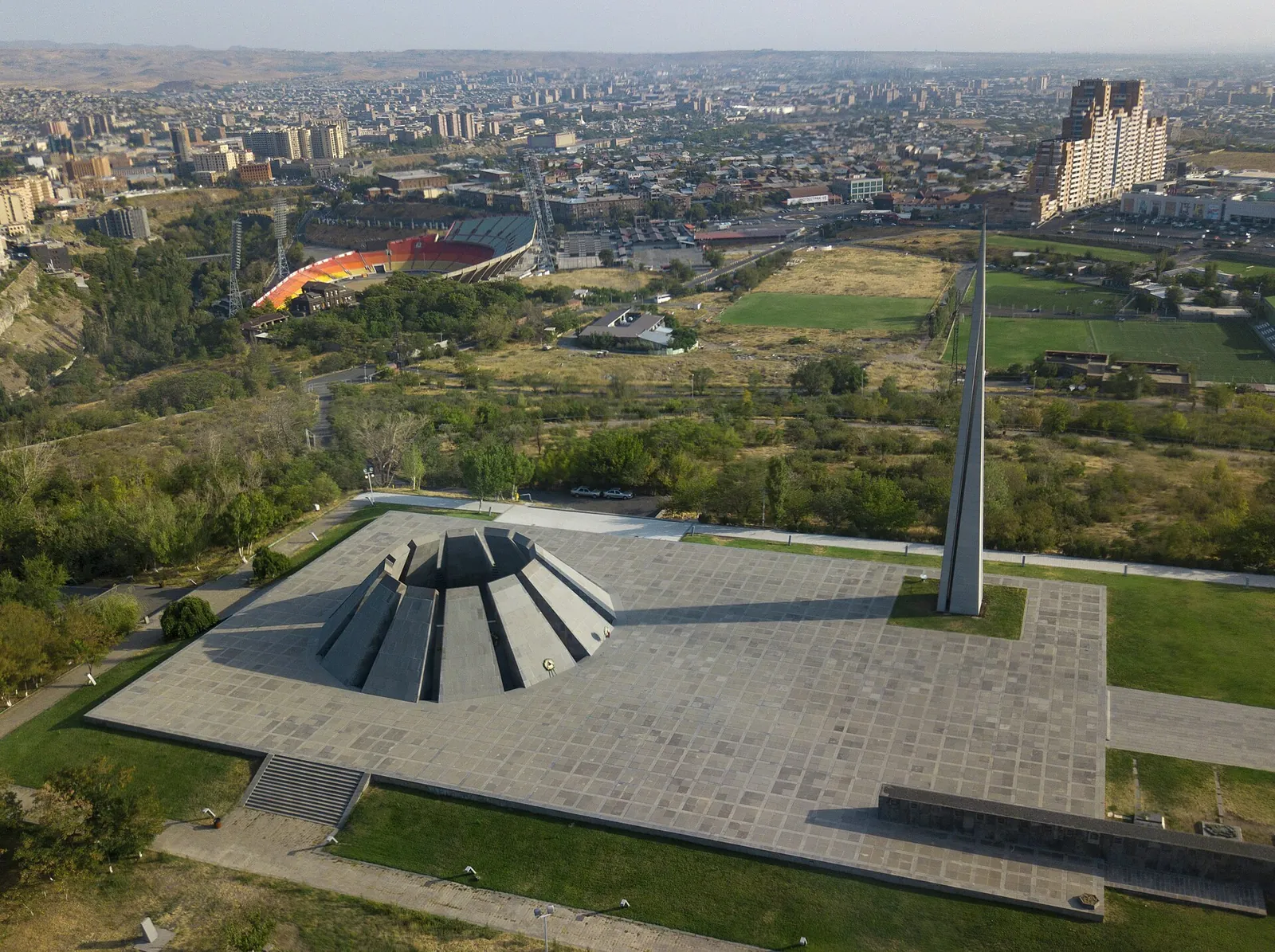 Tsitsernakaberd memorial complex on its hill above Yerevan