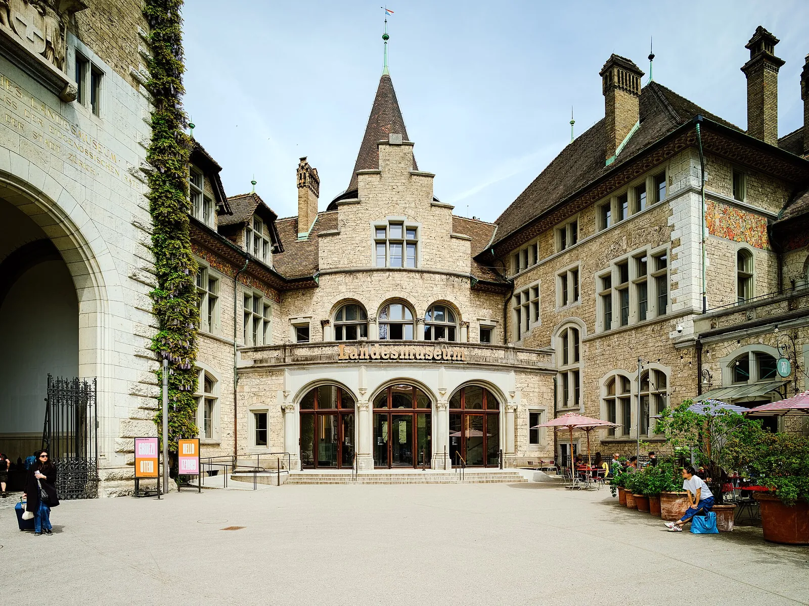 The castle-like courtyard of the National Museum Zurich